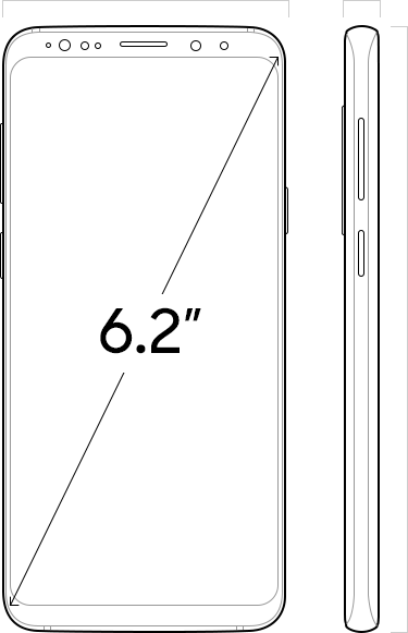 Illustrated image of Galaxy S9+